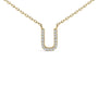 Collar con colgante de inicial A-Z en letra de molde con detalle de diamante en oro amarillo de 10K, foto 32