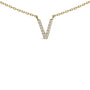 Collar con colgante de inicial A-Z en letra de molde con detalle de diamante en oro amarillo de 10K, foto 31