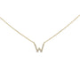 Collar con colgante de inicial A-Z en letra de molde con detalle de diamante en oro amarillo de 10K, foto 4