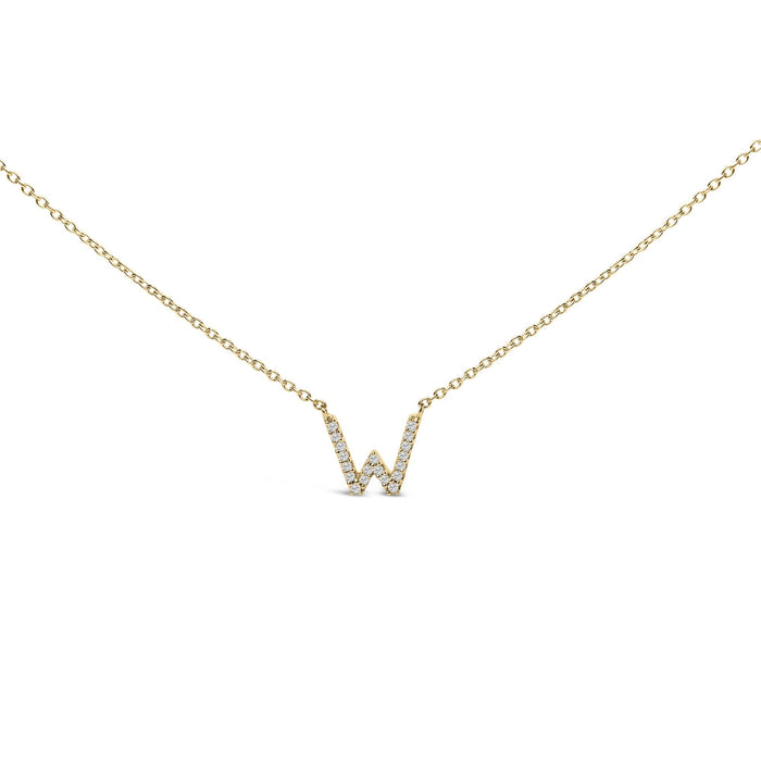 Collar con colgante de inicial A-Z en letra de molde con detalle de diamante en oro amarillo de 10K, foto 4