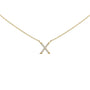 Collar con colgante de inicial A-Z en letra de molde con detalle de diamante en oro amarillo de 10K, foto 3