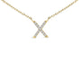 Collar con colgante de inicial A-Z en letra de molde con detalle de diamante en oro amarillo de 10K, foto 29