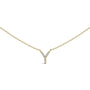 Collar con colgante de inicial A-Z en letra de molde con detalle de diamante en oro amarillo de 10K, foto 2