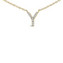 Collar con colgante de inicial A-Z en letra de molde con detalle de diamante en oro amarillo de 10K, foto 28