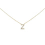 Collar con colgante de inicial A-Z en letra de molde con detalle de diamante en oro amarillo de 10K, foto 1