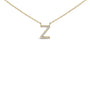 Collar con colgante de inicial A-Z en letra de molde con detalle de diamante en oro amarillo de 10K, foto 27