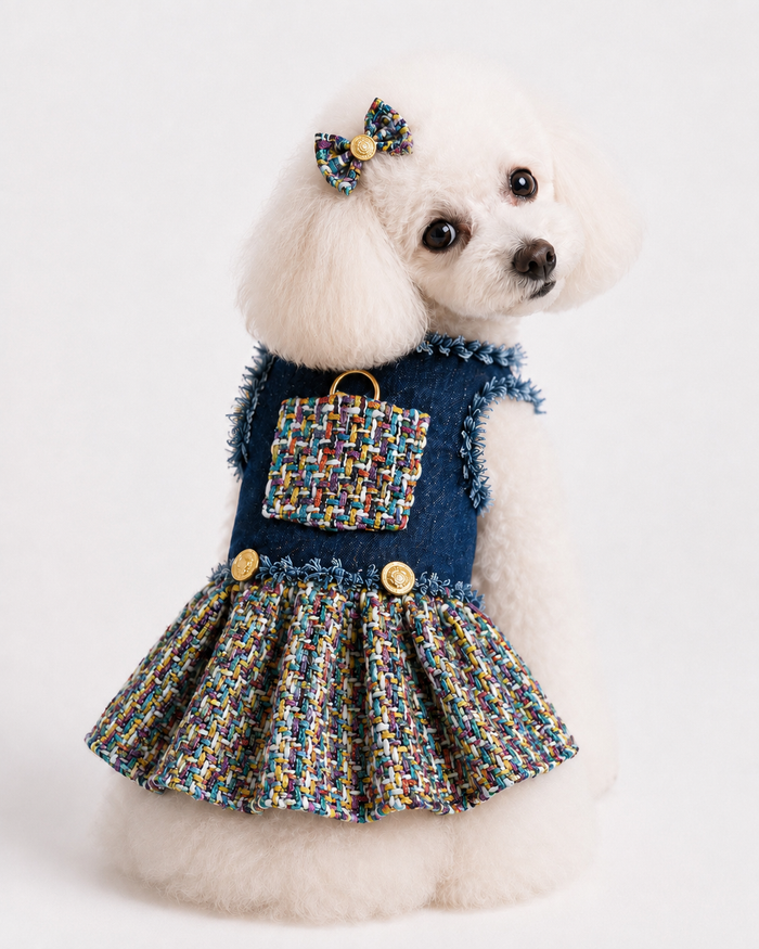 Denim and Tweed Couture Dress, photo 2