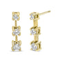 0.5 Ct. T.W. Round Diamond 3 Stone Graduated Linear Drop Past, Present and Future Stud Earrings in 14K Gold, photo 1