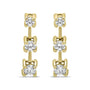 0.5 Ct. T.W. Round Diamond 3 Stone Graduated Linear Drop Past, Present and Future Stud Earrings in 14K Gold, photo 2
