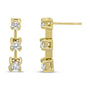 0.5 Ct. T.W. Round Diamond 3 Stone Graduated Linear Drop Past, Present and Future Stud Earrings in 14K Gold, photo 4