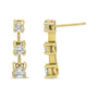 0.5 Ct. T.W. Round Diamond 3 Stone Graduated Linear Drop Past, Present and Future Stud Earrings in 14K Gold, photo 5