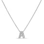 Diamond Accent A-Z Initial Bubble Pendant Necklace in 10K White Gold, photo 26