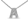 Diamond Accent A-Z Initial Bubble Pendant Necklace in 10K White Gold, photo 52