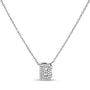 Diamond Accent A-Z Initial Bubble Pendant Necklace in 10K White Gold, photo 25