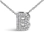 Diamond Accent A-Z Initial Bubble Pendant Necklace in 10K White Gold, photo 51