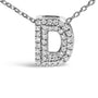 Diamond Accent A-Z Initial Bubble Pendant Necklace in 10K White Gold, photo 49