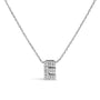 Diamond Accent A-Z Initial Bubble Pendant Necklace in 10K White Gold, photo 22