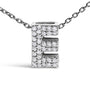 Diamond Accent A-Z Initial Bubble Pendant Necklace in 10K White Gold, photo 48