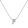 Diamond Accent A-Z Initial Bubble Pendant Necklace in 10K White Gold, photo 21