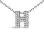 Diamond Accent A-Z Initial Bubble Pendant Necklace in 10K White Gold, photo 45