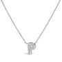 Diamond Accent A-Z Initial Bubble Pendant Necklace in 10K White Gold, photo 12