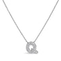 Diamond Accent A-Z Initial Bubble Pendant Necklace in 10K White Gold, photo 11
