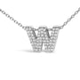Diamond Accent A-Z Initial Bubble Pendant Necklace in 10K White Gold, photo 31