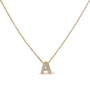 Collar con colgante de inicial A-Z estilo burbuja con detalle de diamante en oro amarillo de 10K, foto 26