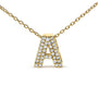 Collar con colgante de inicial A-Z estilo burbuja con detalle de diamante en oro amarillo de 10K, foto 52