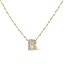 Collar con colgante de inicial A-Z estilo burbuja con detalle de diamante en oro amarillo de 10K, foto 25