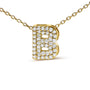Collar con colgante de inicial A-Z estilo burbuja con detalle de diamante en oro amarillo de 10K, foto 51