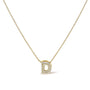 Collar con colgante de inicial A-Z estilo burbuja con detalle de diamante en oro amarillo de 10K, foto 23