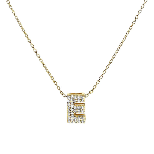 Diamond Accent A-Z Initial Bubble Pendant Necklace in 10K Yellow Gold, photo 1
