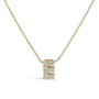 Collar con colgante de inicial A-Z estilo burbuja con detalle de diamante en oro amarillo de 10K, foto 1