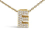 Collar con colgante de inicial A-Z estilo burbuja con detalle de diamante en oro amarillo de 10K, foto 27