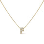 Collar con colgante de inicial A-Z estilo burbuja con detalle de diamante en oro amarillo de 10K, foto 22