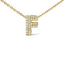 Collar con colgante de inicial A-Z estilo burbuja con detalle de diamante en oro amarillo de 10K, foto 48