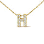 Collar con colgante de inicial A-Z estilo burbuja con detalle de diamante en oro amarillo de 10K, foto 46