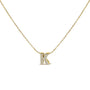 Collar con colgante de inicial A-Z estilo burbuja con detalle de diamante en oro amarillo de 10K, foto 17
