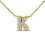 Collar con colgante de inicial A-Z estilo burbuja con detalle de diamante en oro amarillo de 10K, foto 43