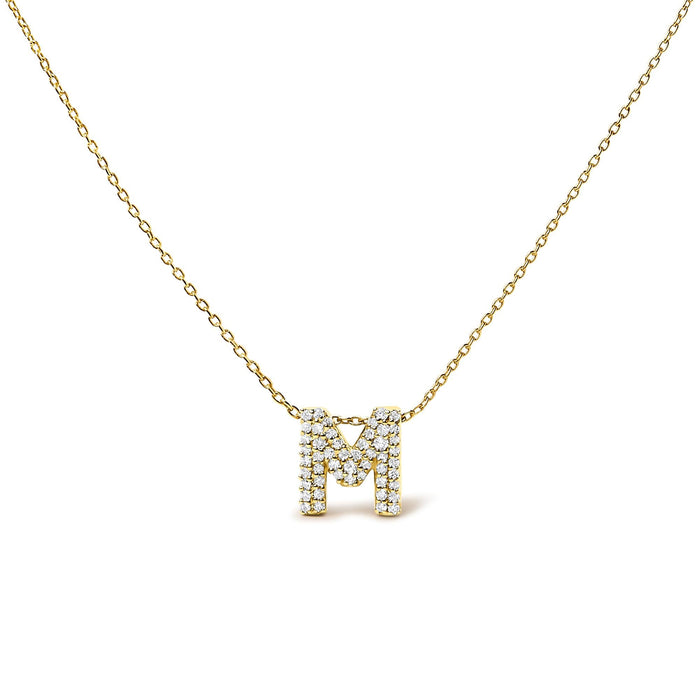 Collar con colgante de inicial A-Z estilo burbuja con detalle de diamante en oro amarillo de 10K, foto 15
