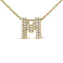Collar con colgante de inicial A-Z estilo burbuja con detalle de diamante en oro amarillo de 10K, foto 41