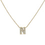 Collar con colgante de inicial A-Z estilo burbuja con detalle de diamante en oro amarillo de 10K, foto 14