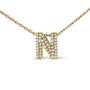 Collar con colgante de inicial A-Z estilo burbuja con detalle de diamante en oro amarillo de 10K, foto 40