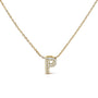 Collar con colgante de inicial A-Z estilo burbuja con detalle de diamante en oro amarillo de 10K, foto 12