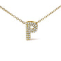 Collar con colgante de inicial A-Z estilo burbuja con detalle de diamante en oro amarillo de 10K, foto 38