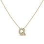 Collar con colgante de inicial A-Z estilo burbuja con detalle de diamante en oro amarillo de 10K, foto 11