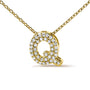 Collar con colgante de inicial A-Z estilo burbuja con detalle de diamante en oro amarillo de 10K, foto 37
