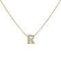 Collar con colgante de inicial A-Z estilo burbuja con detalle de diamante en oro amarillo de 10K, foto 10