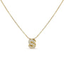 Collar con colgante de inicial A-Z estilo burbuja con detalle de diamante en oro amarillo de 10K, foto 9